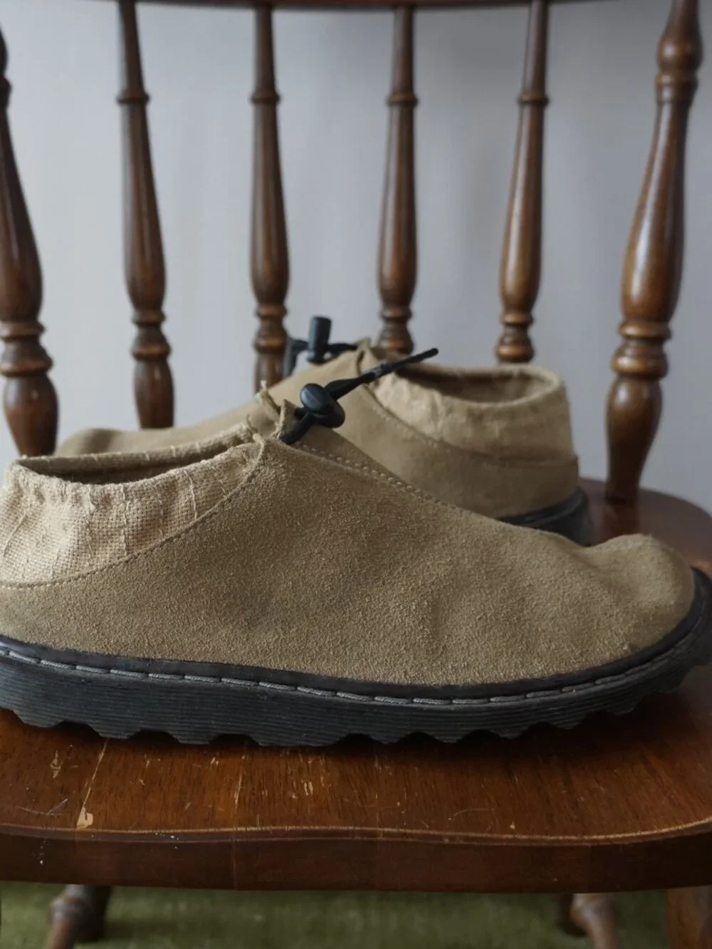 Vintage Dr. Martens Erica Suede Clogs Sand Brown Gorpcore